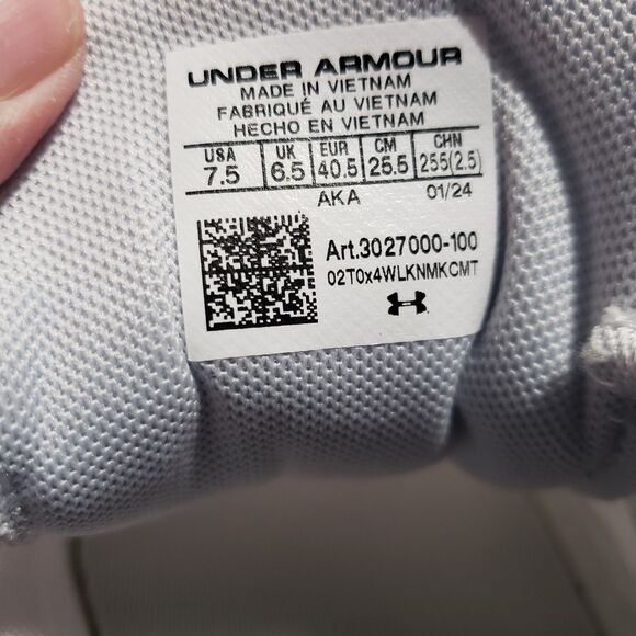 Under Armour Charged Surge Men's White Sneakers Sz 7.5 - Picture 7 of 10